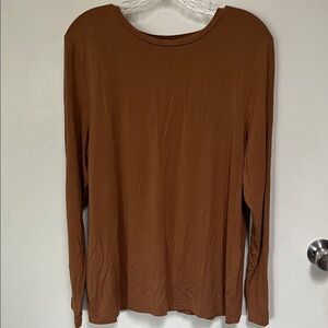 Halogen Tan/Brown Long Sleeve Top